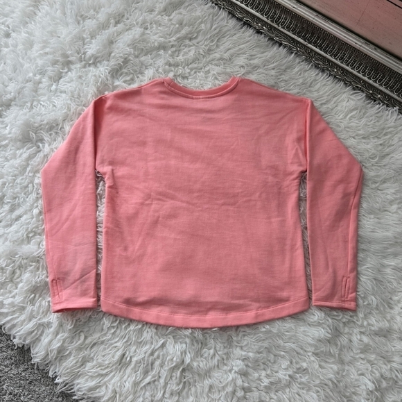 adidas Girls' Embroidered Training Lightweight Long Sleeve Pullover. Semi Pink. - Picture 3 of 8